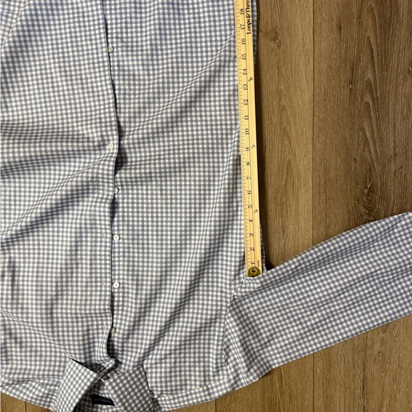 Blue and White Gingham Dress Shirt - Picture 8 of 9
